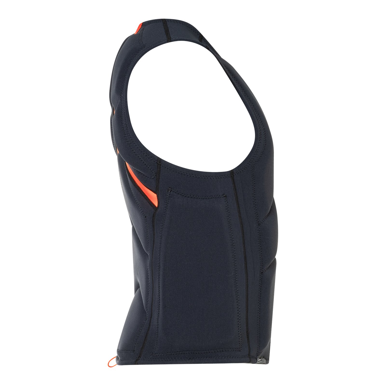 oldalnézetből ábrázolt Combat Foil Impact FZ 2026 ütésvédő mellény narancssárga részletekkel