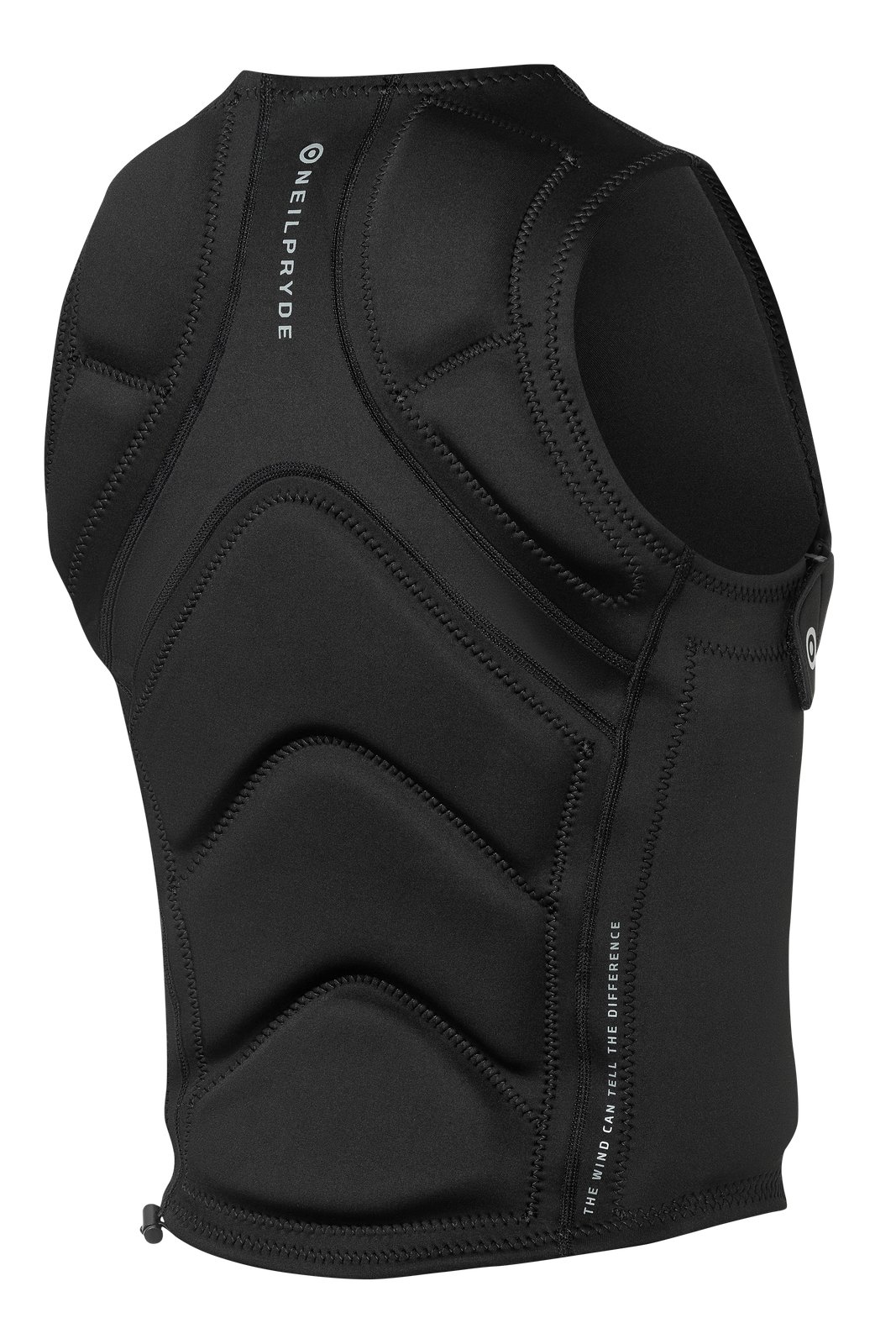 NeilPryde Combat Foil Impact Side Zip 2025 fekete szinű, szegmentált habszivacsos védőmellény wingfoilinghoz és wakeboardhoz
