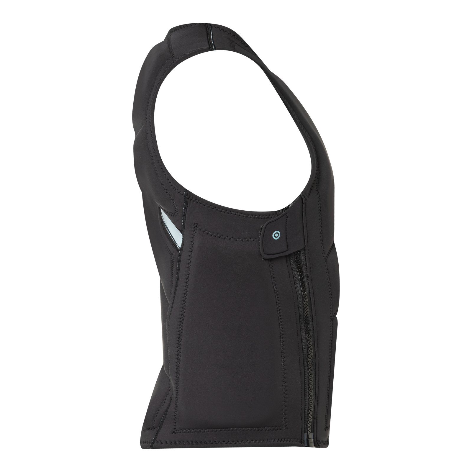 Fekete oldalsó cipzáras Combat Foil Impact SZ 2026 védőmellény wingfoilinghoz, megerősített párnázással és ergonomikus szabással