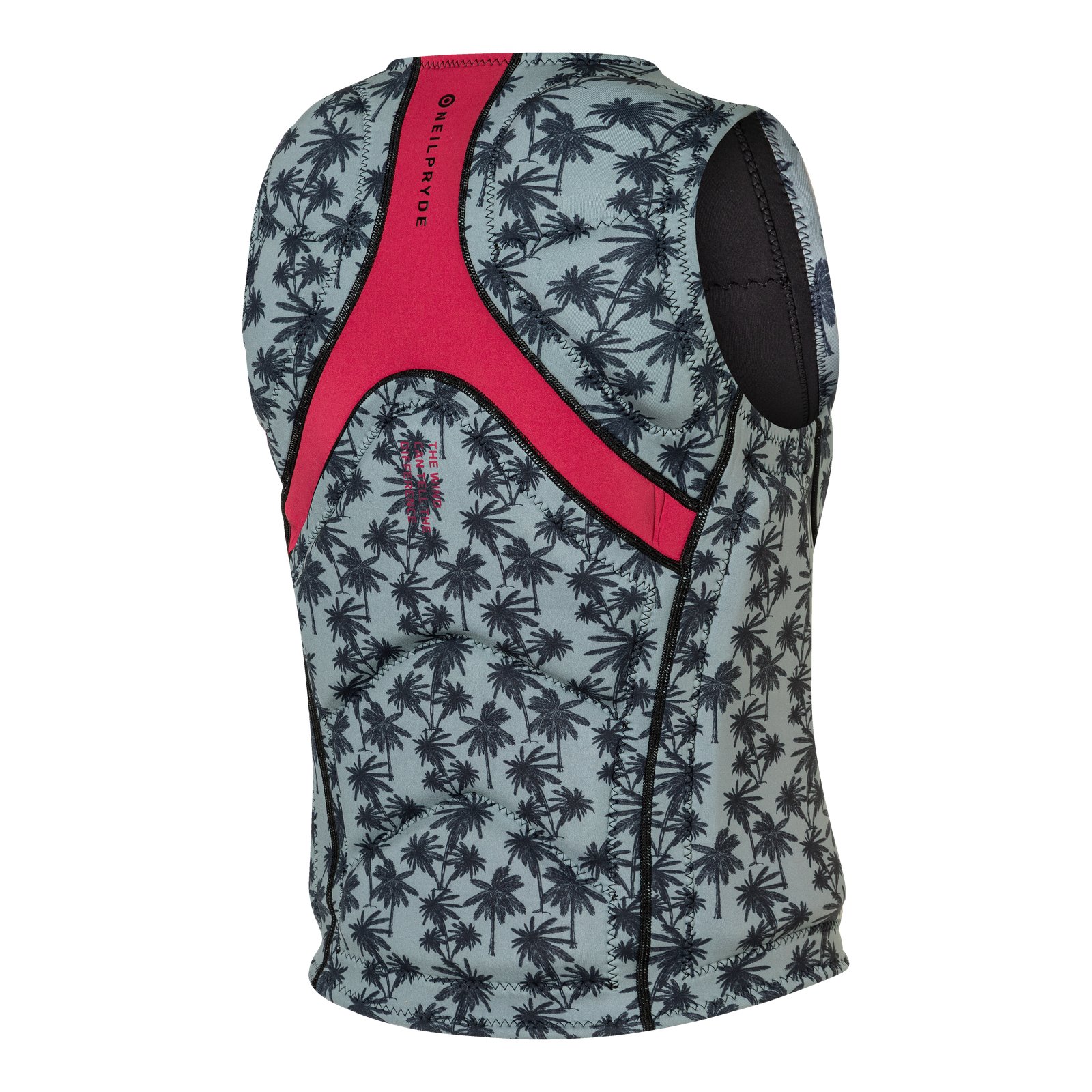 NeilPryde Storm Foil Impact FZ 2026 pálmafás mintázatú férfi védőmellény hátulról