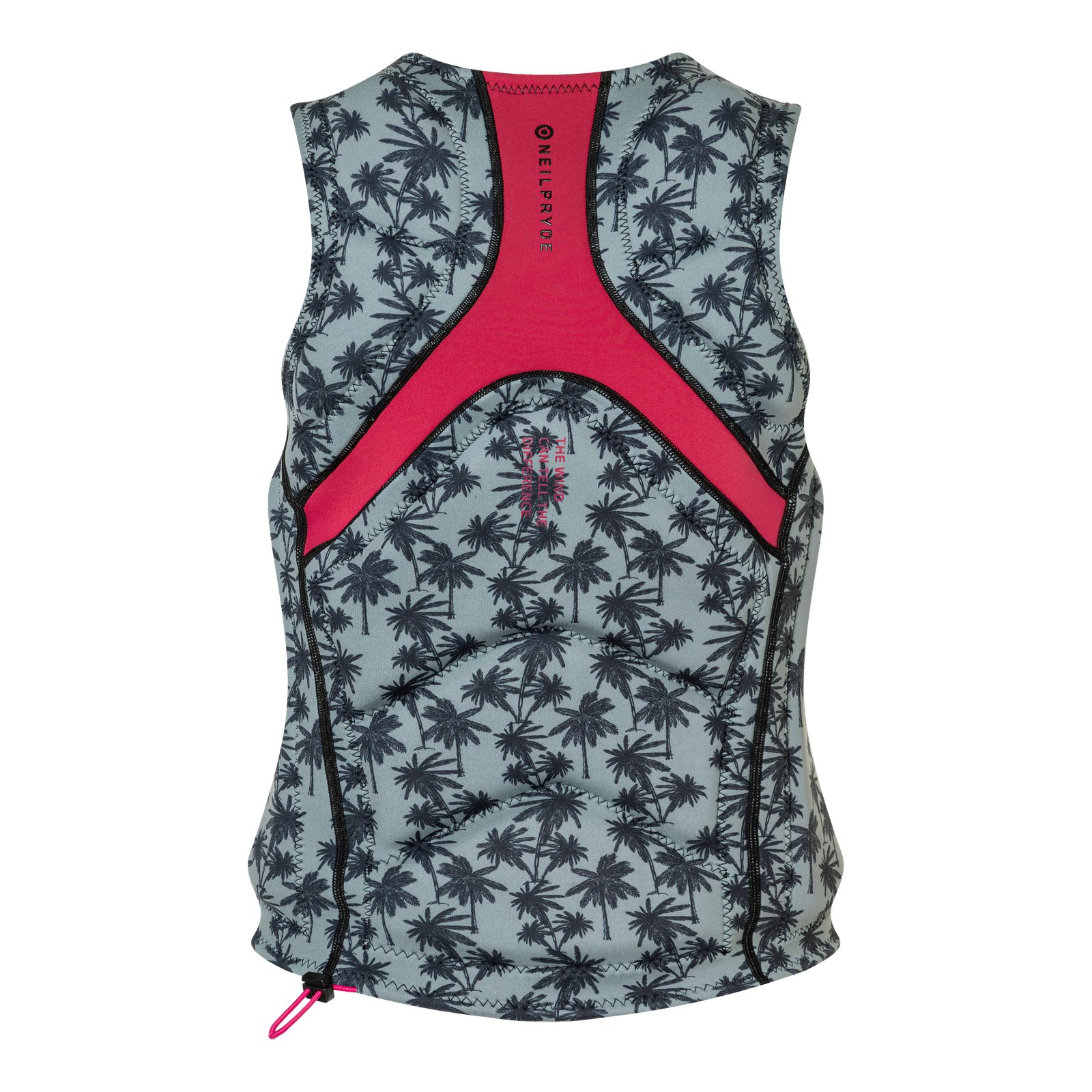 NeilPryde Storm Foil Impact FZ 2026 pálmafás mintázatú neoprén védőmellény hátulnézetből