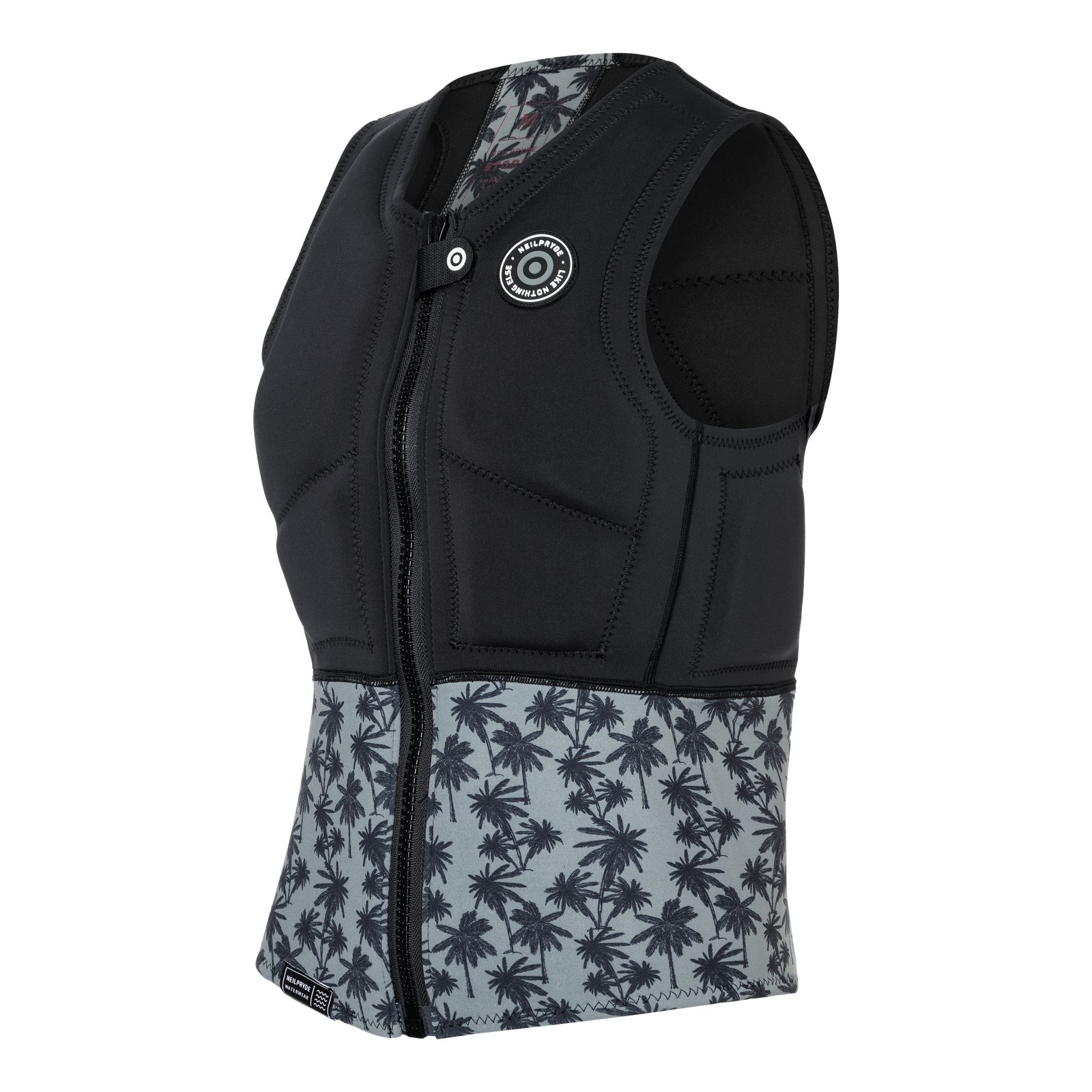NeilPryde Storm Impact HS FZ 2026 elöl cipzáras védőmellény pálmafás mintás alsórésszel