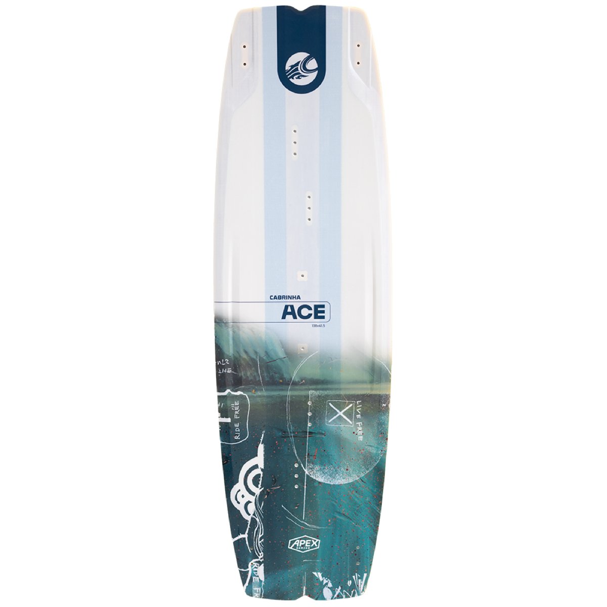 Cabrinha Ace Apex 2025 high performance freeride kiteboard felülnézetből