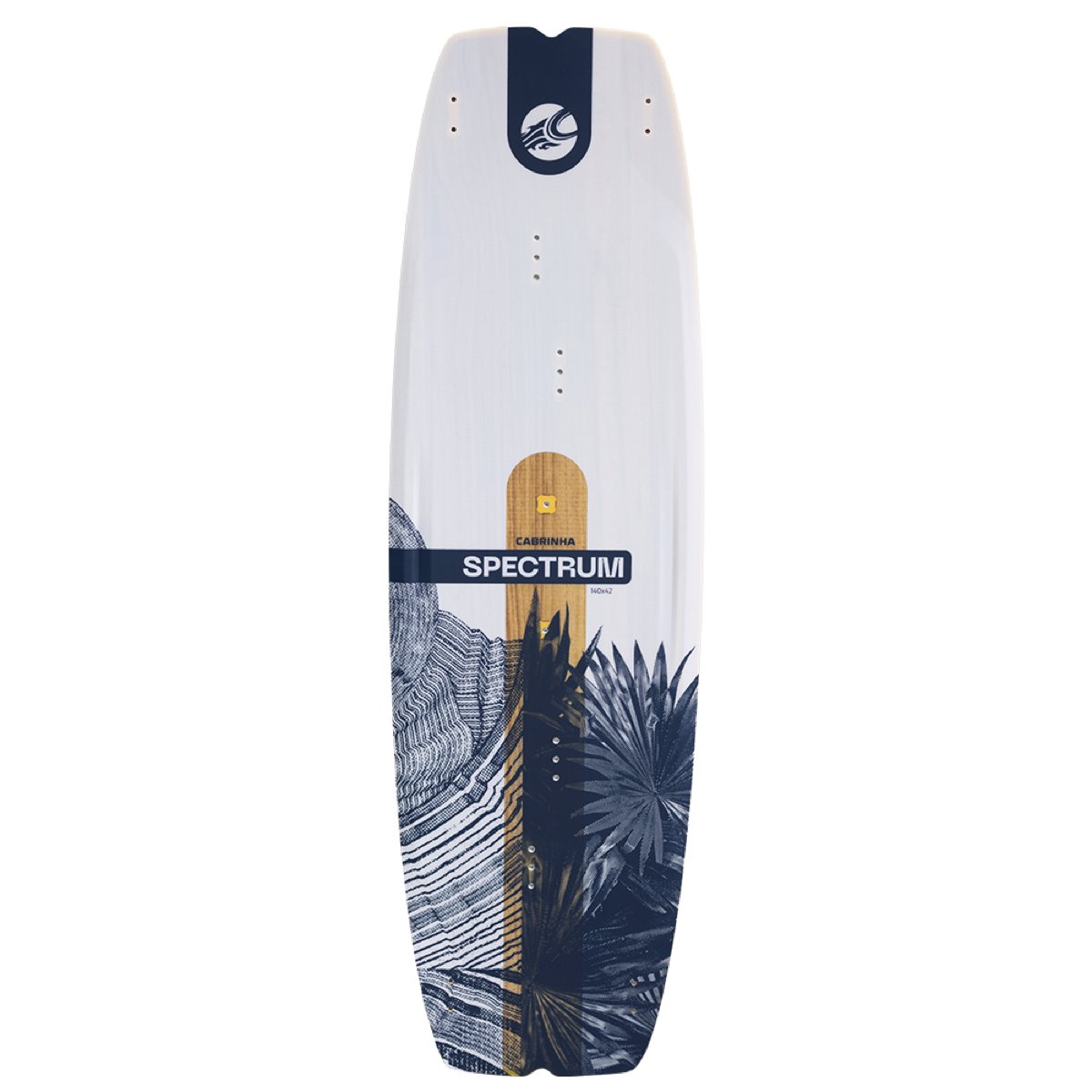 Cabrinha Spectrum 2025 all-around freeride kiteboard felülnézetből, paulownia famagos szerkezettel