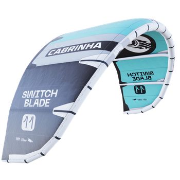 Cabrinha Switchblade Apex 2025 freeride kite kék-fehér színben, ötzsinóros kialakítással és Ultra HT technológiával