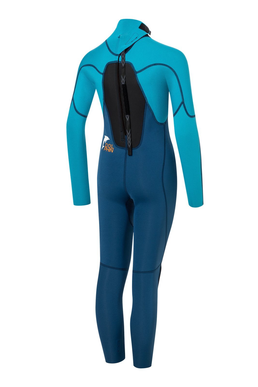 Dolphin Youth 3/2 GBS BZ 2025 gyerek neoprén ruha hátulról, cipzáras kialakítással