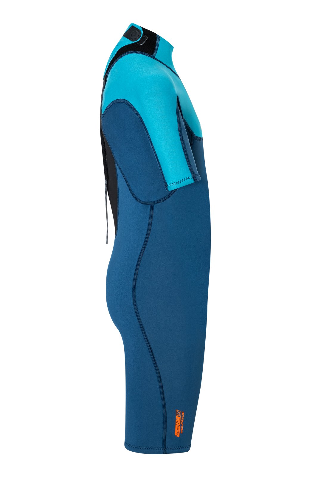 Dolphin Youth 2/2 back zip rövid ujjú és szárú neoprén ruha gyerekeknek, kék színben