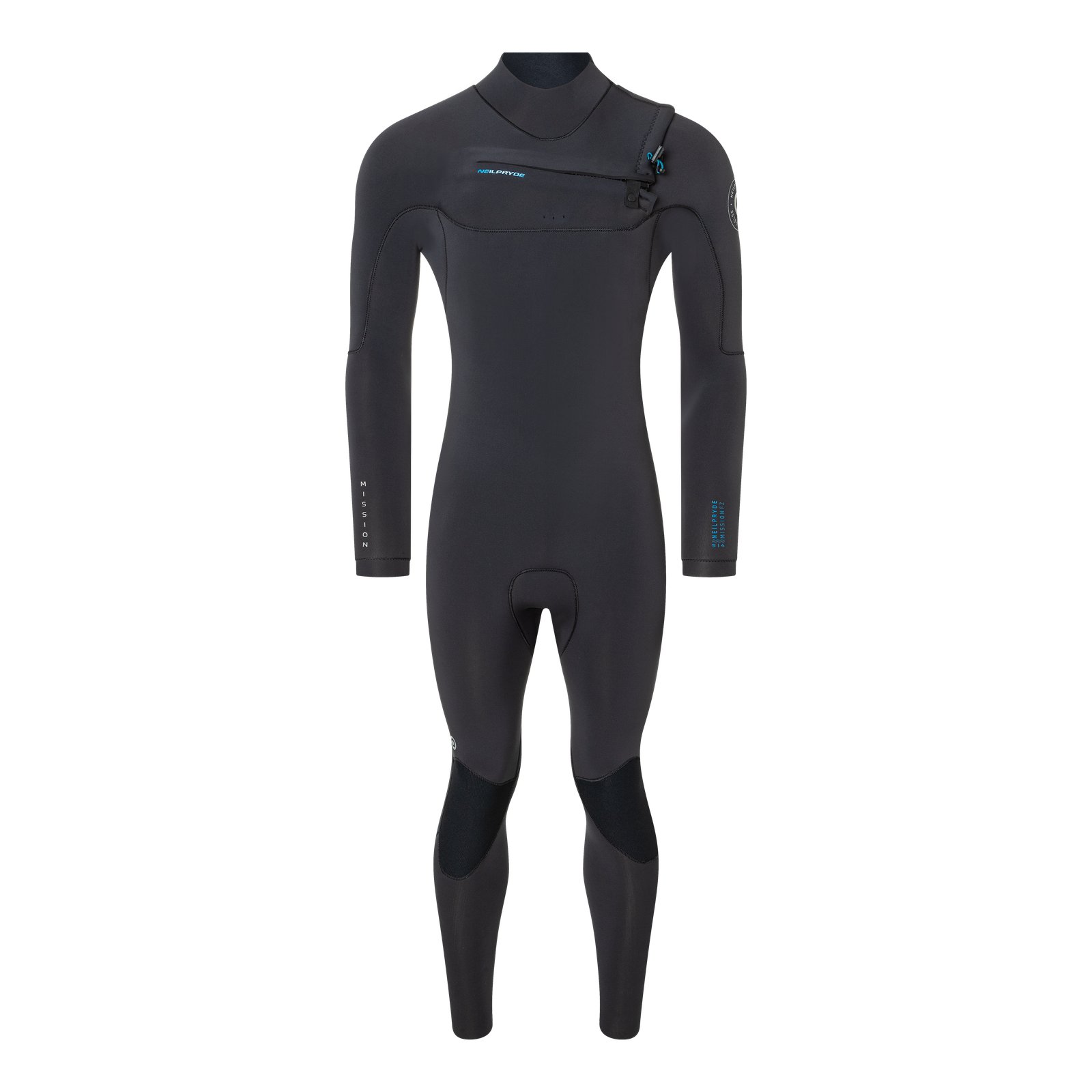 NeilPryde Mission 5/4 Fullsuit GBS FZ 2026 fekete neoprén szörfruha elöl cipzáras kivitelben