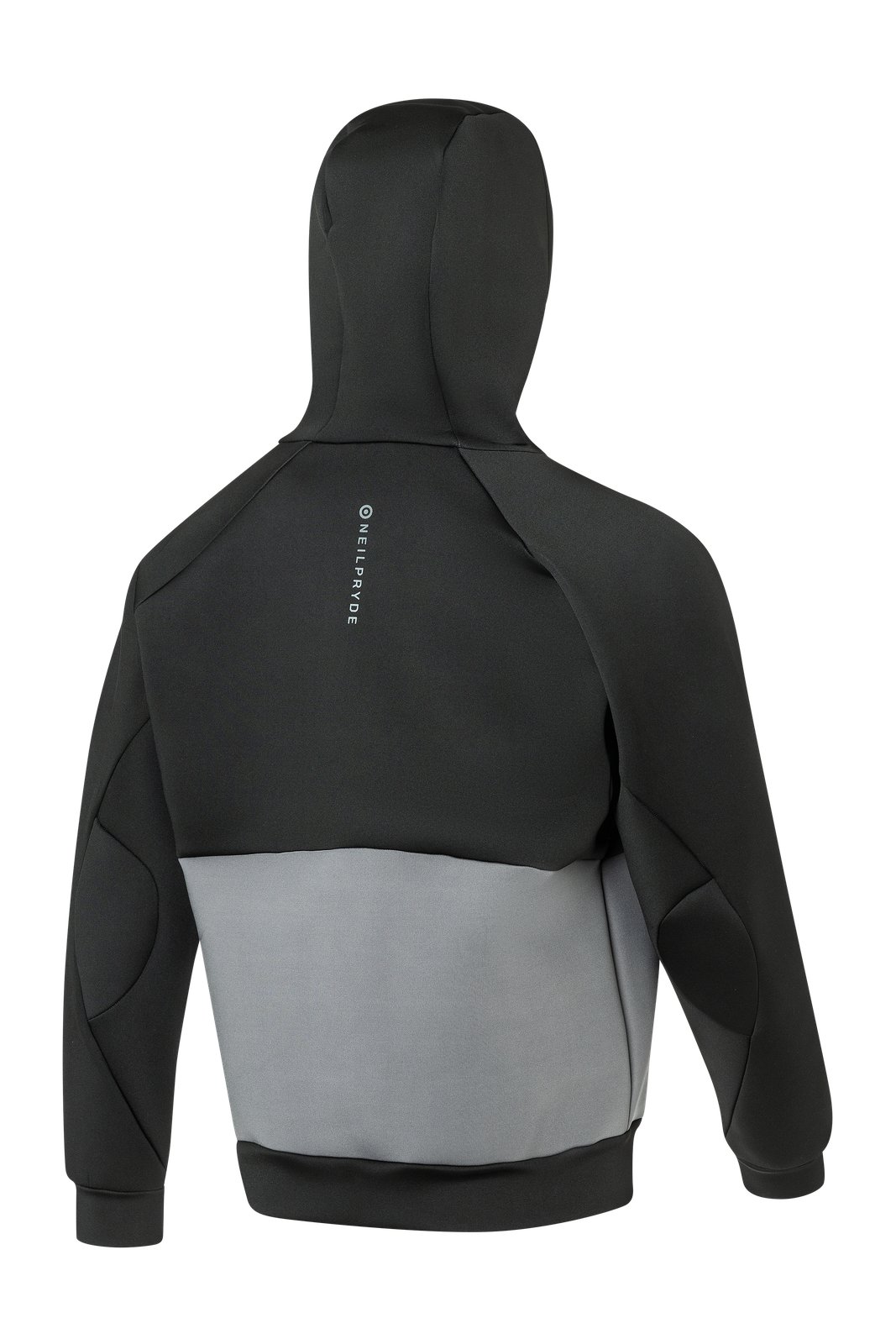 Hátsó nézetű NeilPryde Neo Hoodie 2026 neoprén kapucnis pulóver szürke-fekete színben