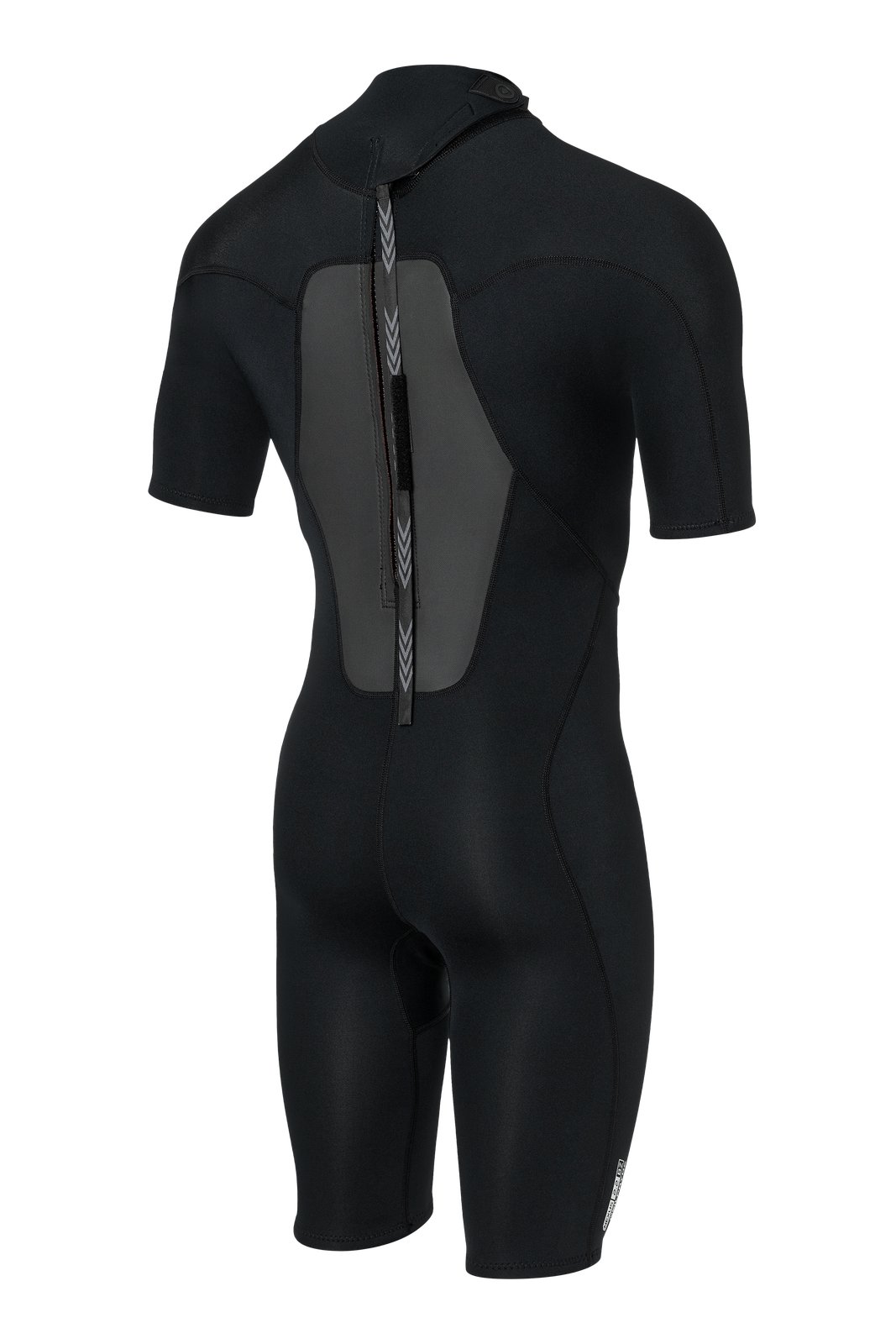 Nexus 2/2 Back Zip shorty szörföző ruha hátsó nézetben, lélegző mesh panel hátrésszel és Quick Zip rendszerrel