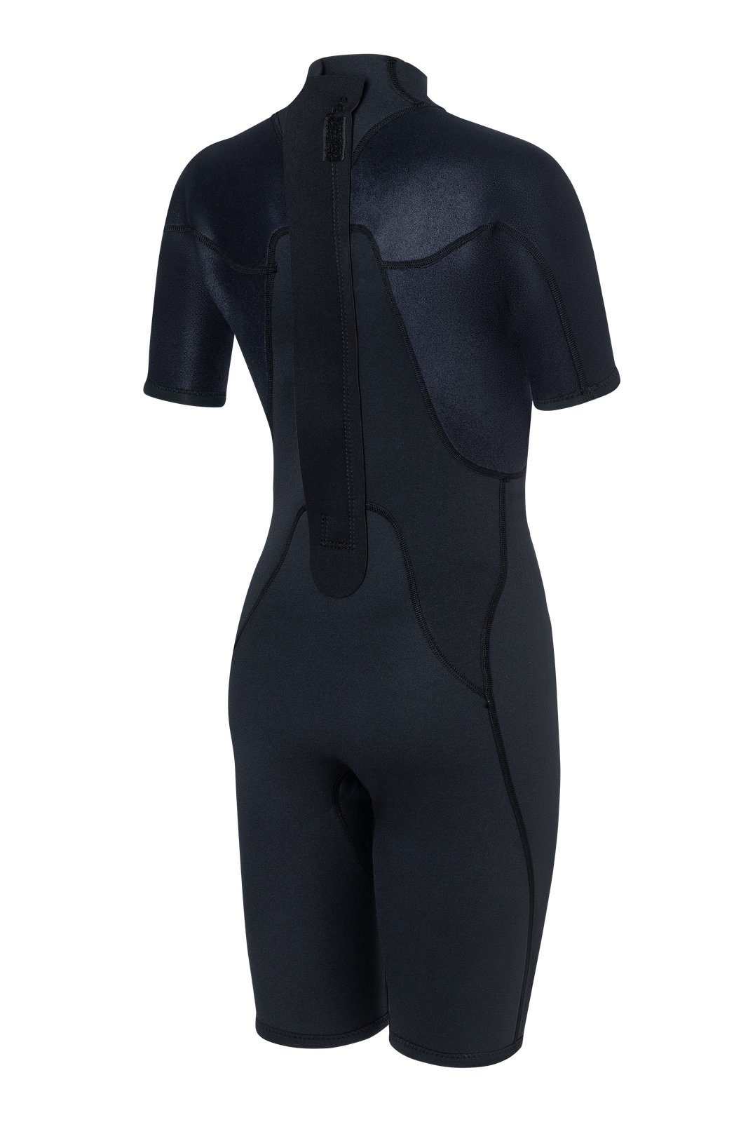 Rental Shorty 2/2 mm-es flatlock varrású, hátul cipzáras rövid neoprén ruha hátulról