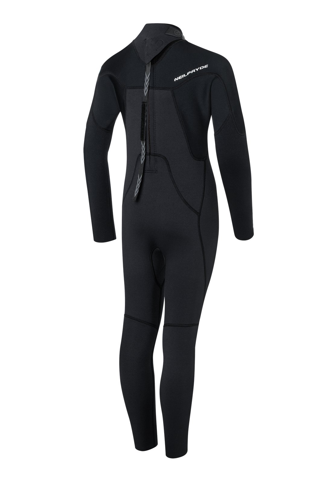 NeilPryde Rental Youth 3/2 B/Z 2026 hátulról cipzáras gyerek neoprén ruha fekete színben
