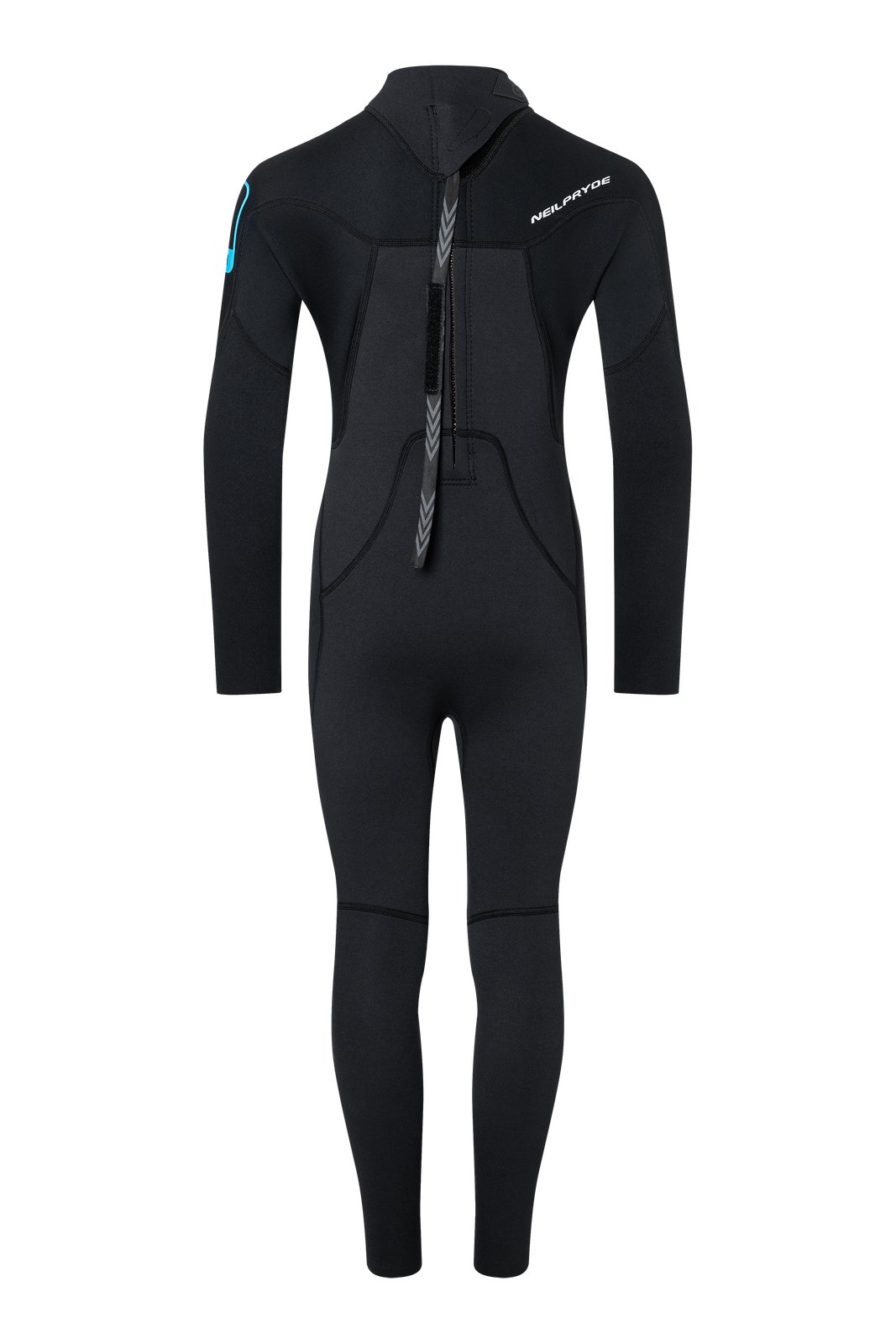 NeilPryde Rental Youth 3/2 B/Z 2026 gyerek neoprén szörnyuha hátulról, cipzáras kivitelben