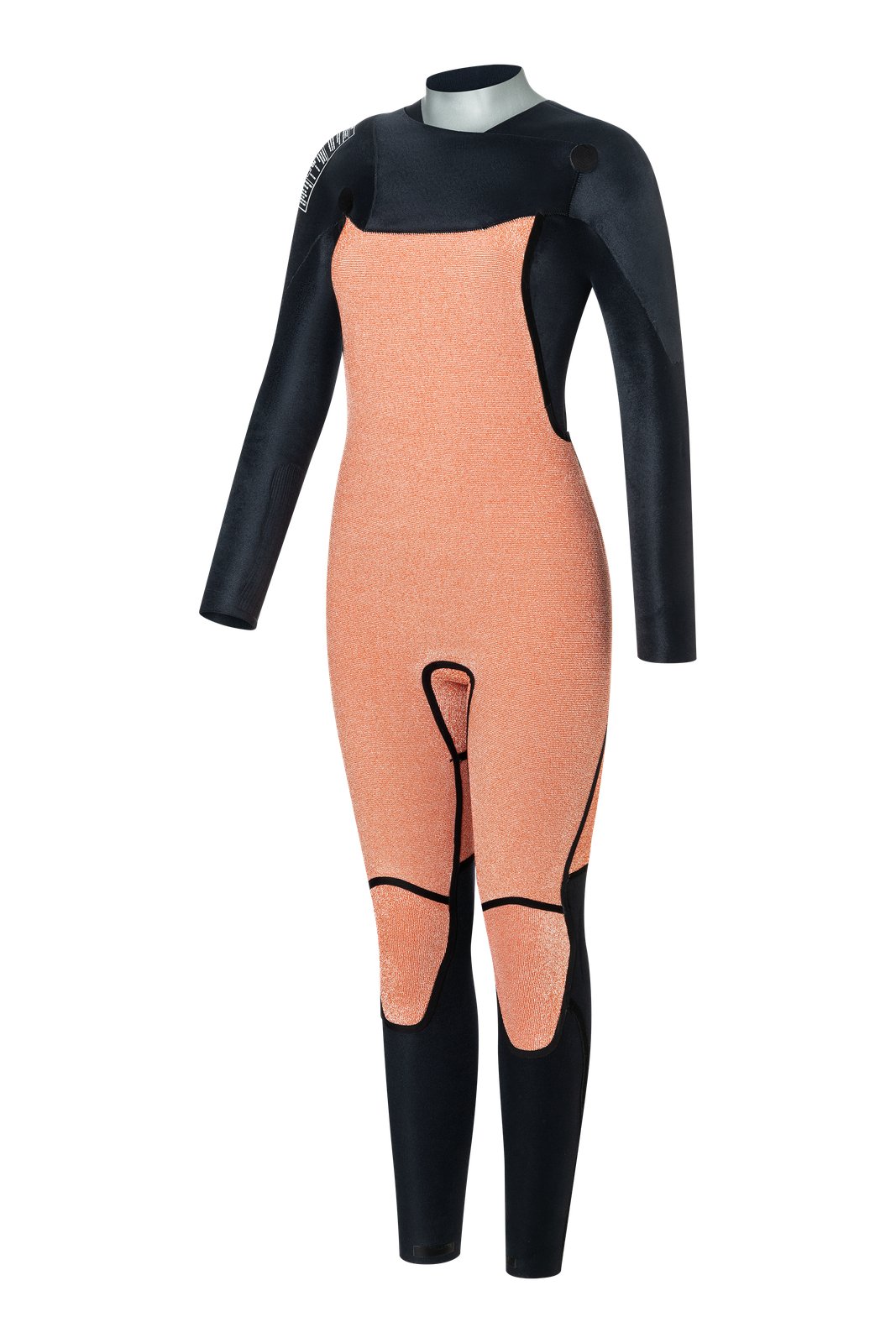 Serene 4/3 GBS női neoprén ruha front zip kialakítással, narancssárga és fekete színben
