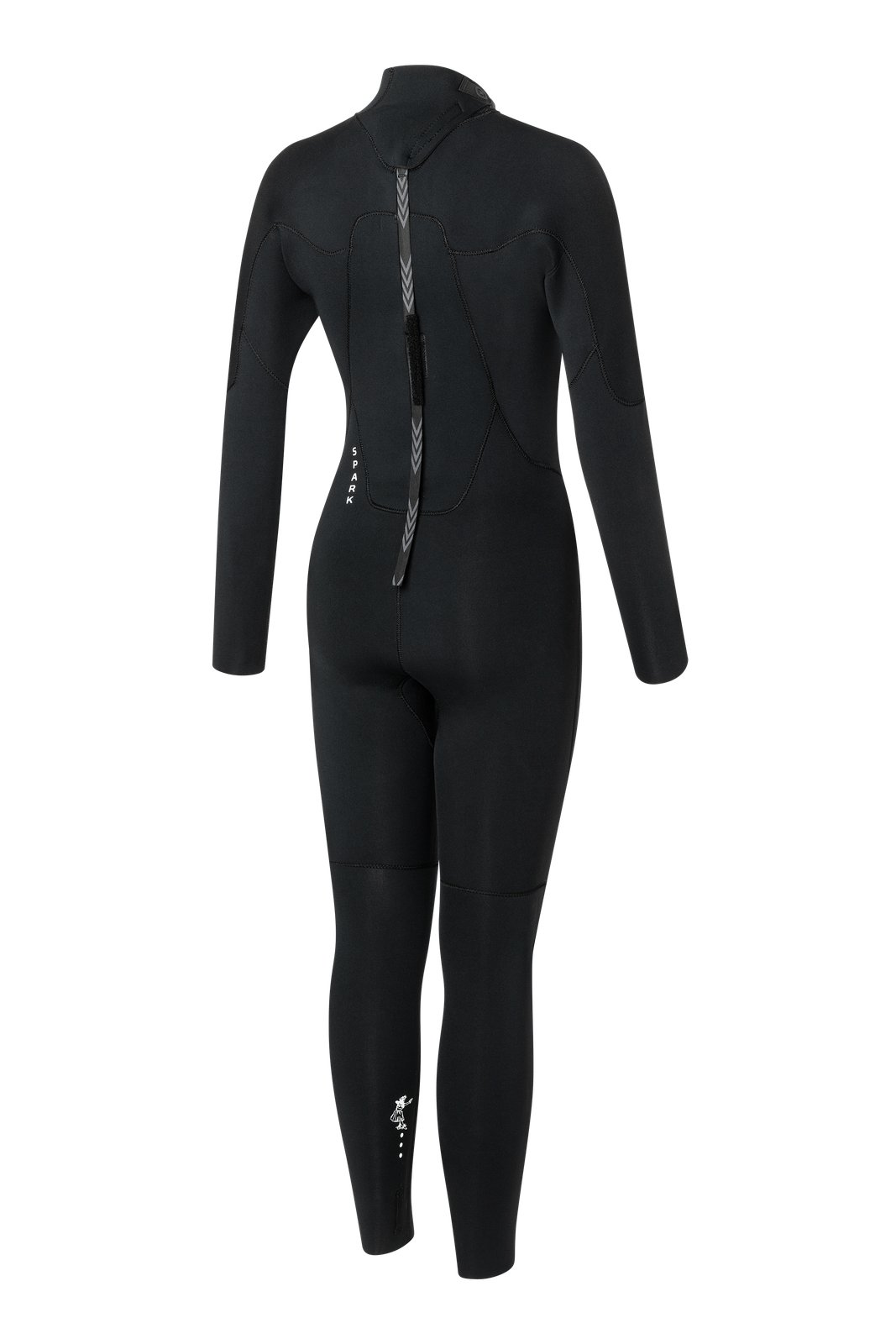 NeilPryde Spark 5/4 BZ 2025 női neoprén ruha hátulnézetből, E3 Entry rendszerrel