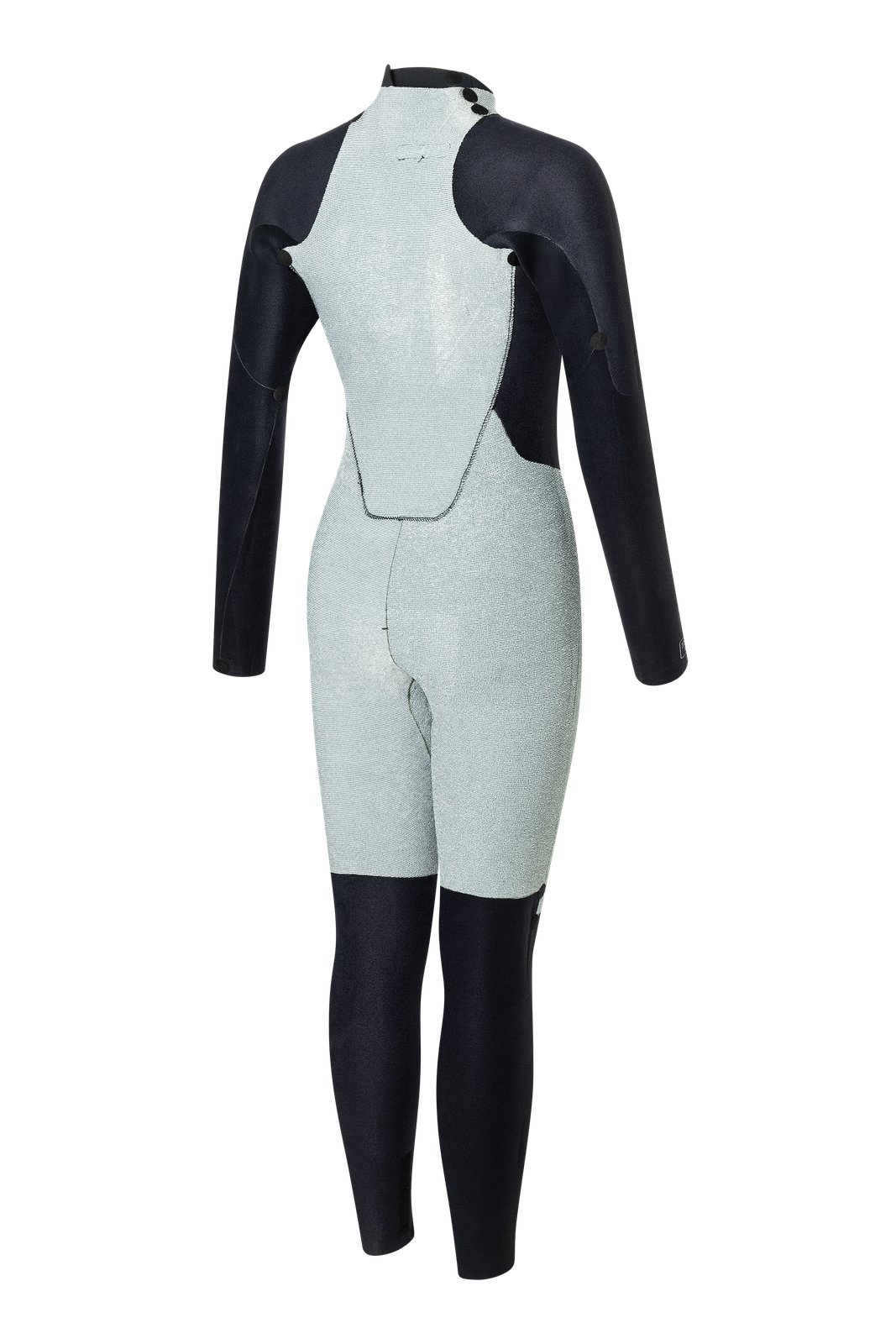 NeilPryde Spark 5/4-es női szörfruha hátulról, E3 Entry rendszerrel és rugalmas neoprén kialakítással