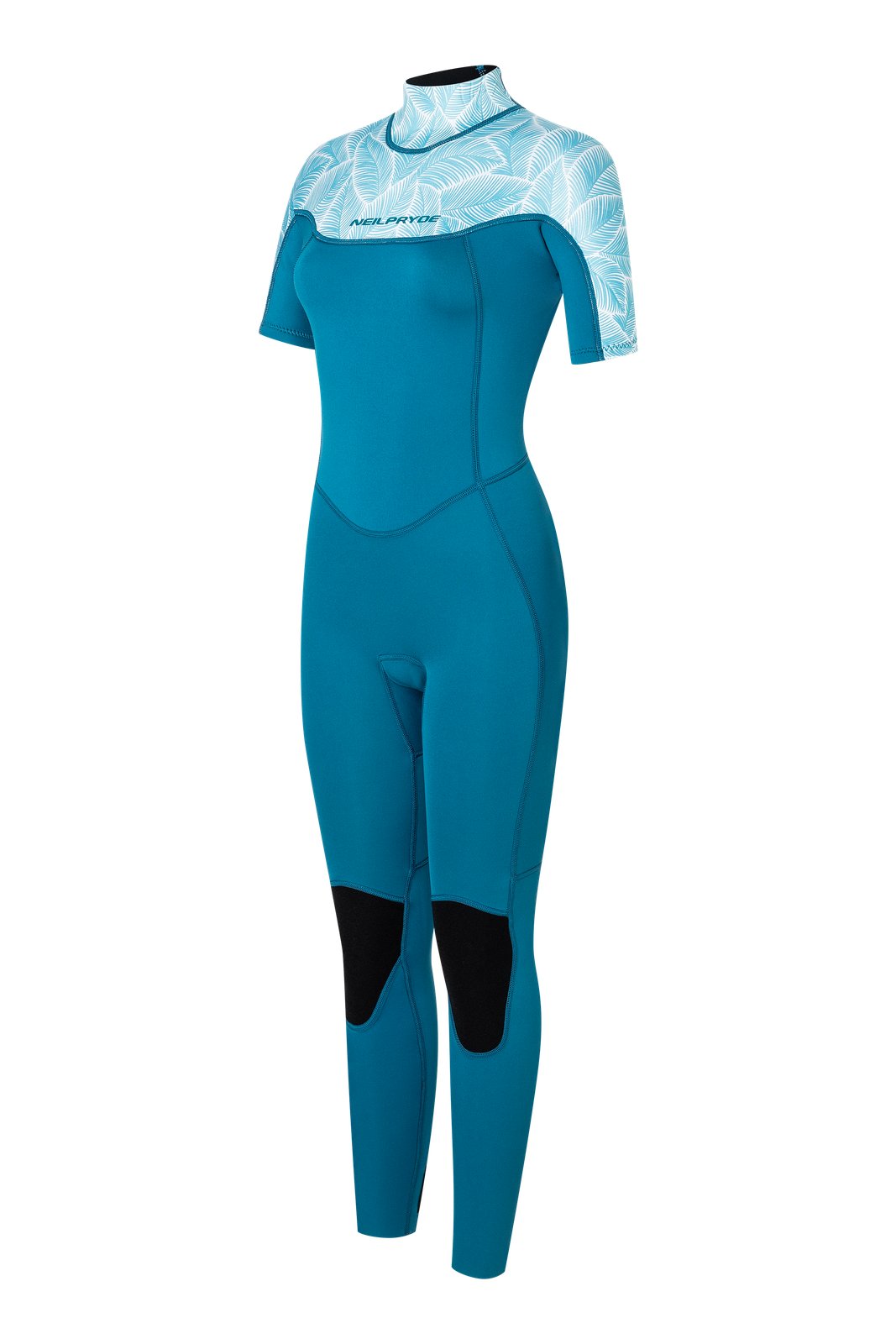 NeilPryde Spark 3/2 BZ 2025 női rövid ujjú, hosszú szárú neoprén ruha kék színben, mintás felsőrésszel