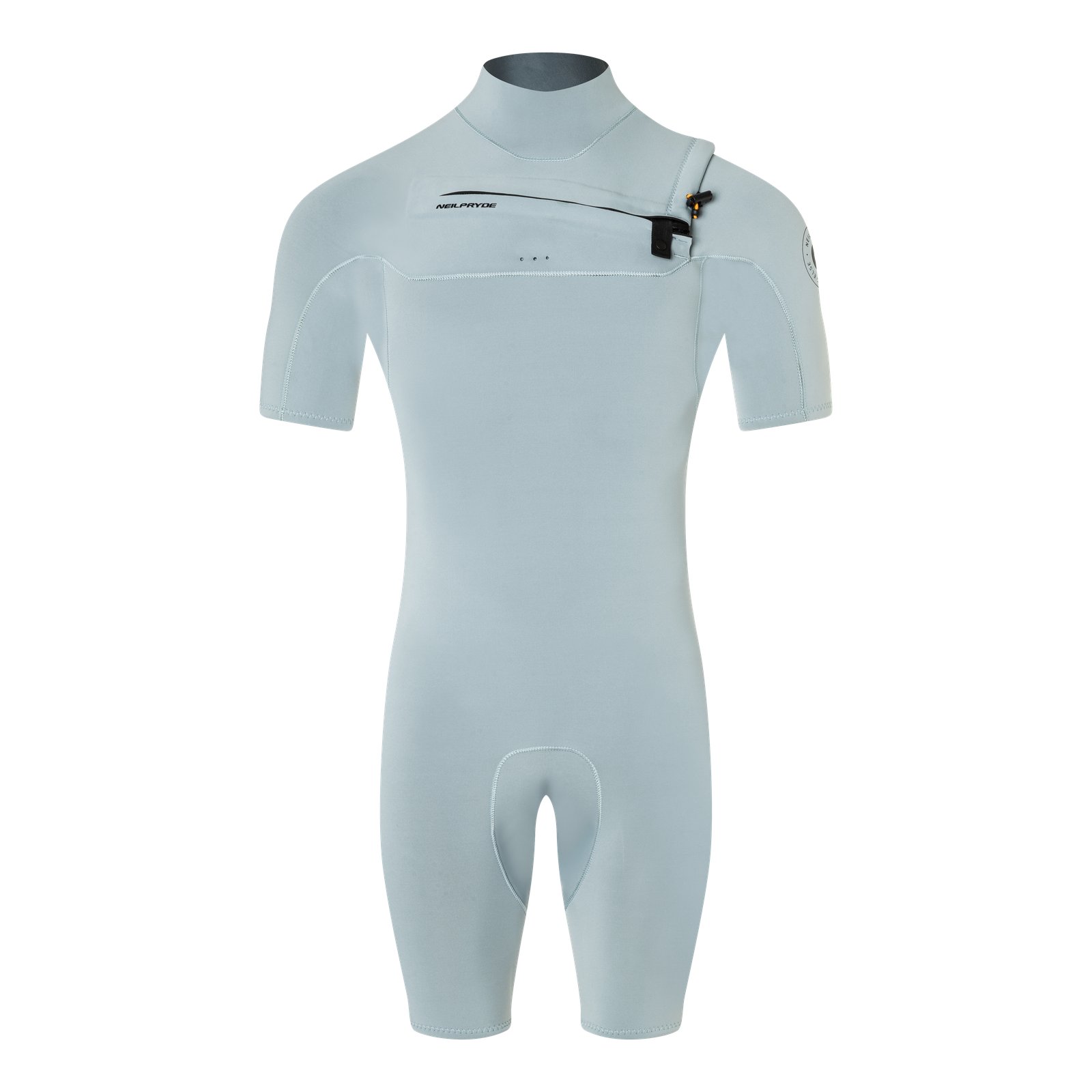 világoskék NeilPryde Wizard 2/2 rövid ujjú és rövid szárú férfi neoprén ruha elülső cipzáras megoldással