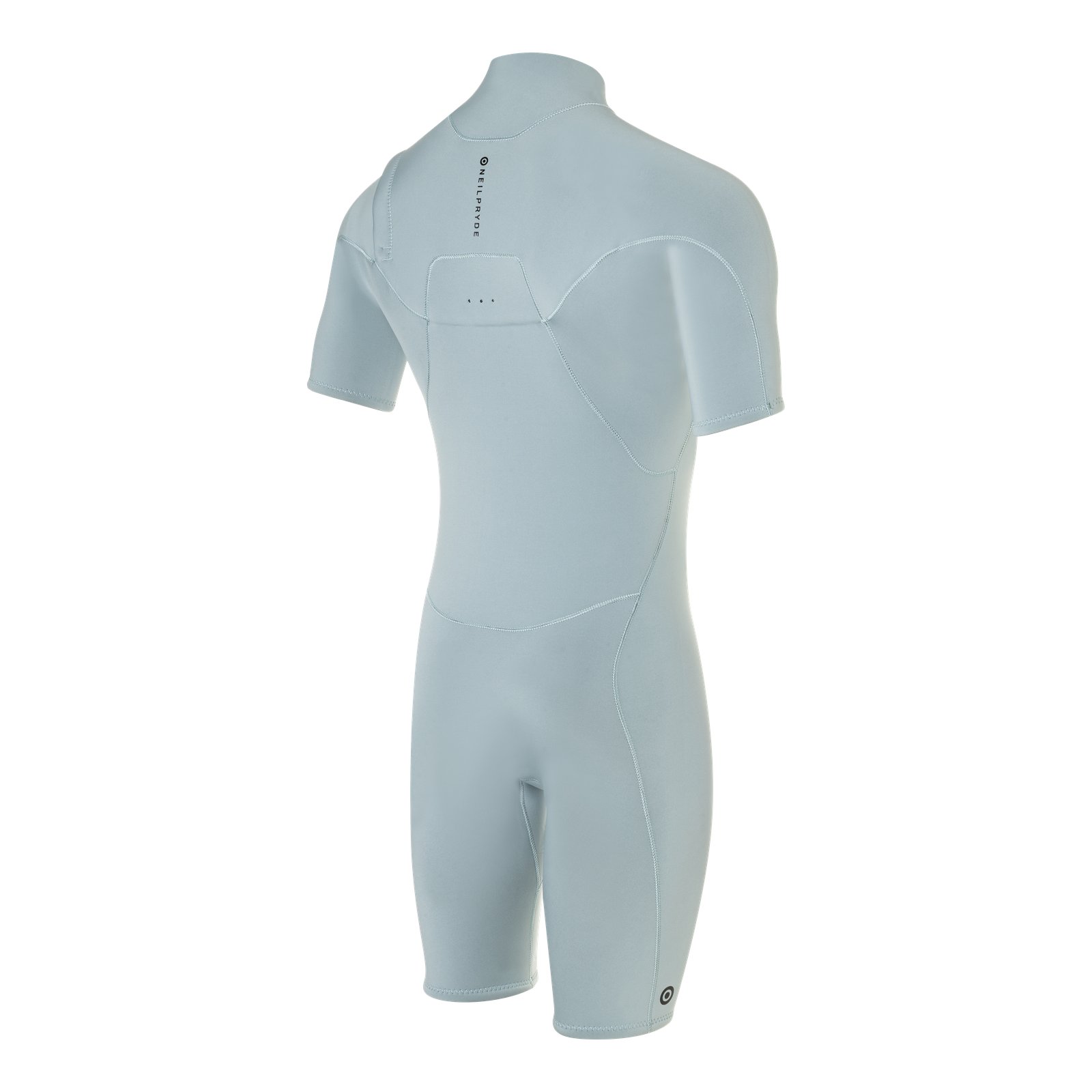 Világoskék NeilPryde Wizard 2/2 mm-es rövid ujjú és rövid szárú neoprén ruha hátulról