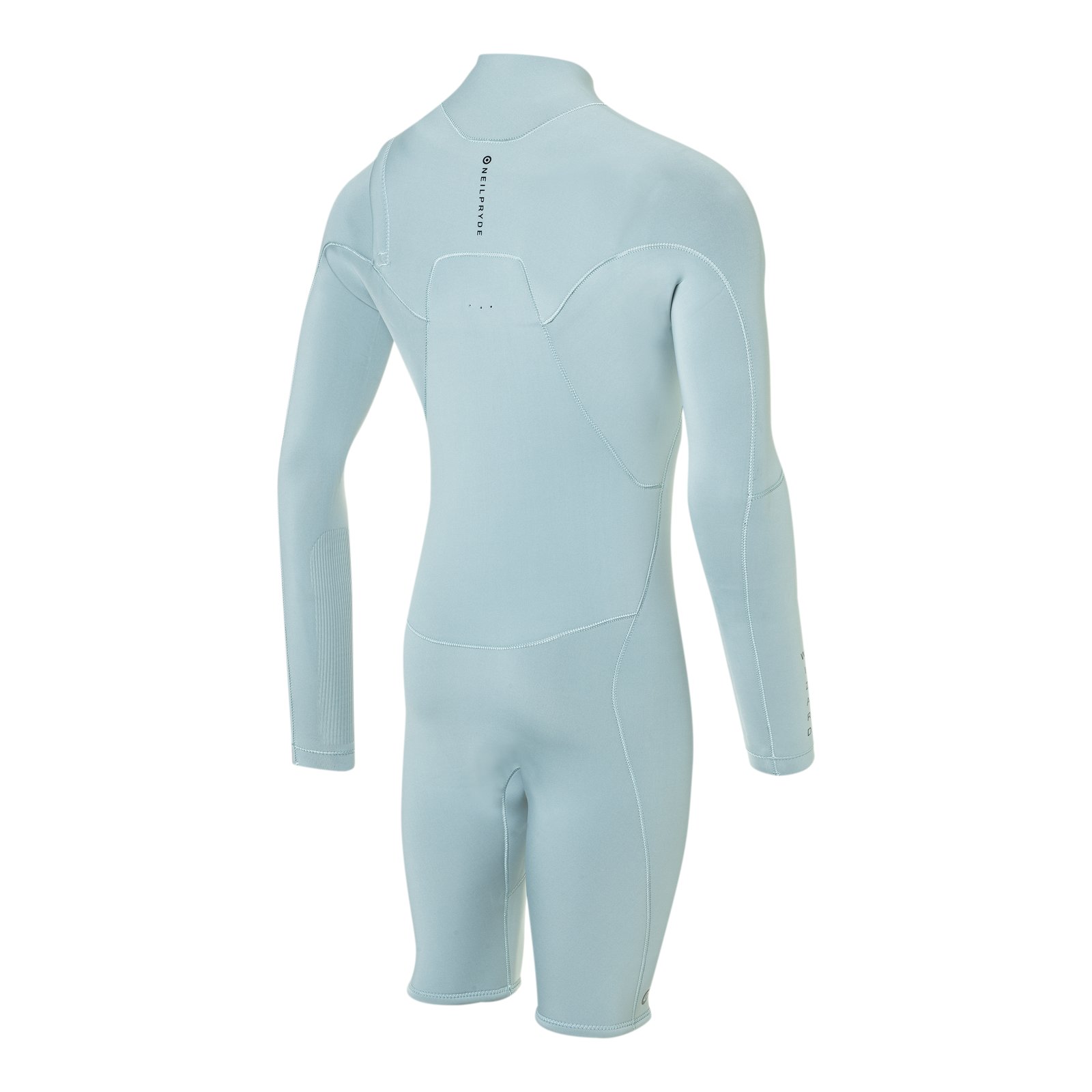 Világoskék NeilPryde Wizard 3/2 Shorty L/S GBS FZ 2026 nyári neoprén ruha hátulról