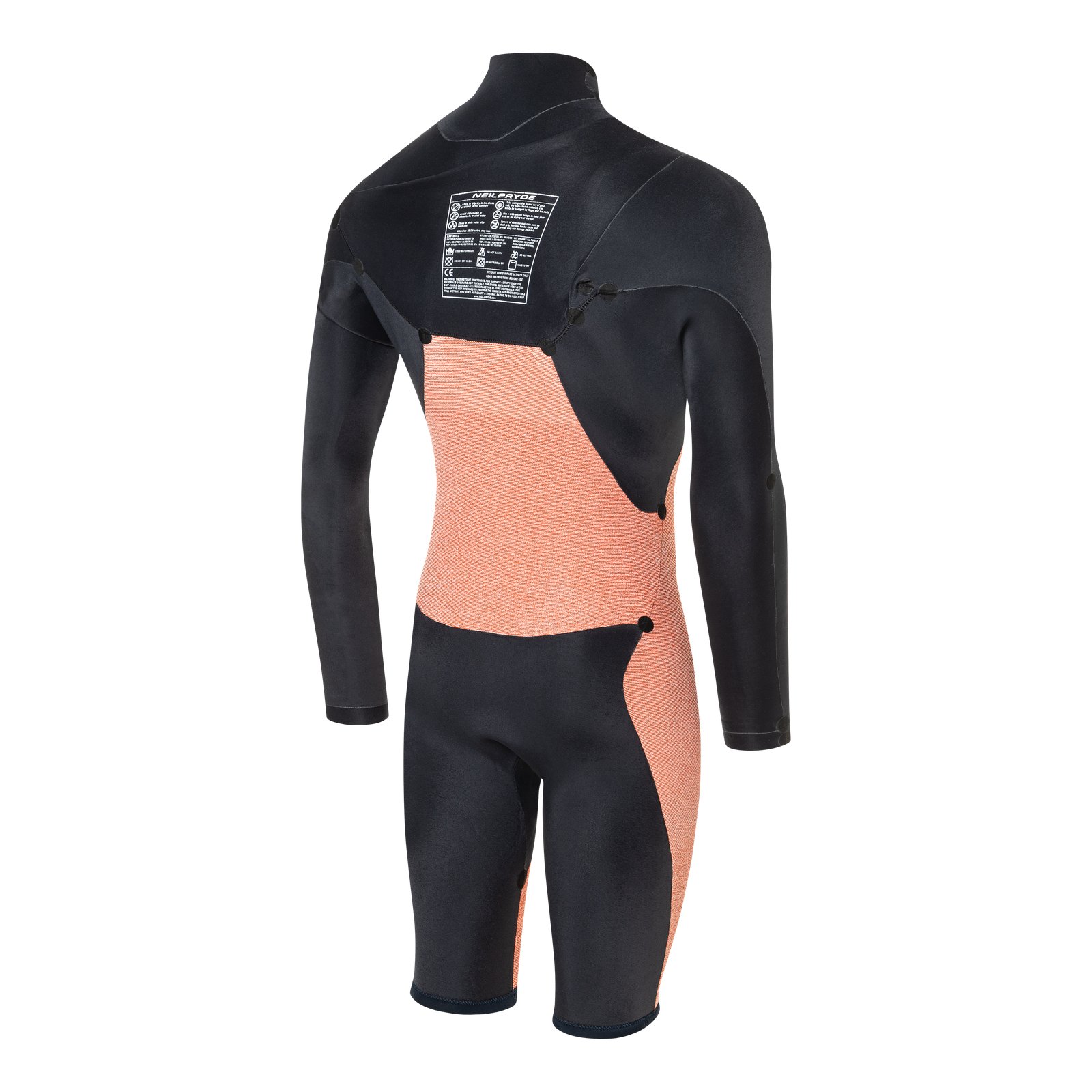 NeilPryde Wizard Prism 3/2 hosszú ujjú rövid szörfruha hátsó nézetben