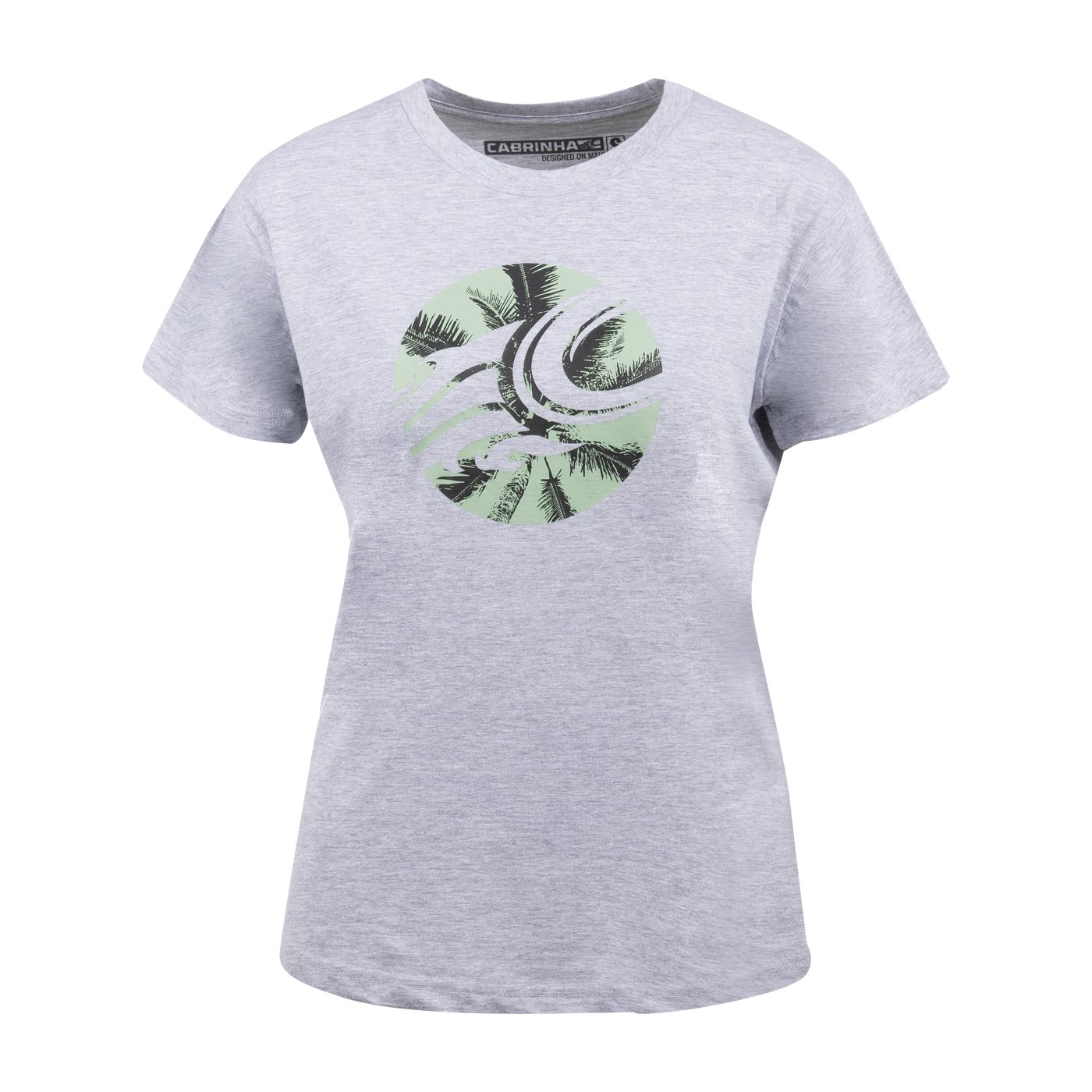 Cabrinha Palm C 2025 női rövid ujjú póló világosszürke színben, pálmafás grafikával