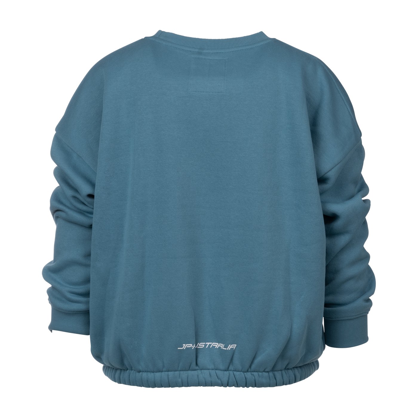 JP Australia noi pulover 2026 kollekcio kék színben hátulról fotózva