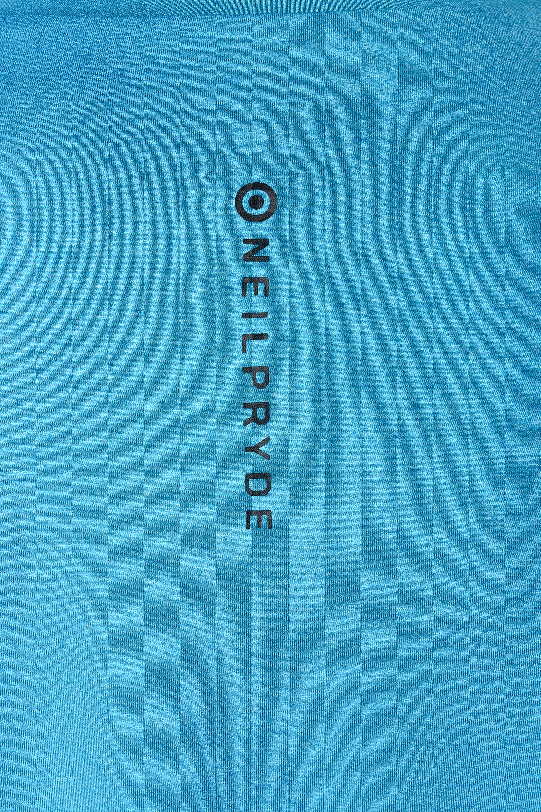 világoskék NeilPryde Nano Tee S/S 2026 aqua silk póló anyagminta fekete márkajelzéssel