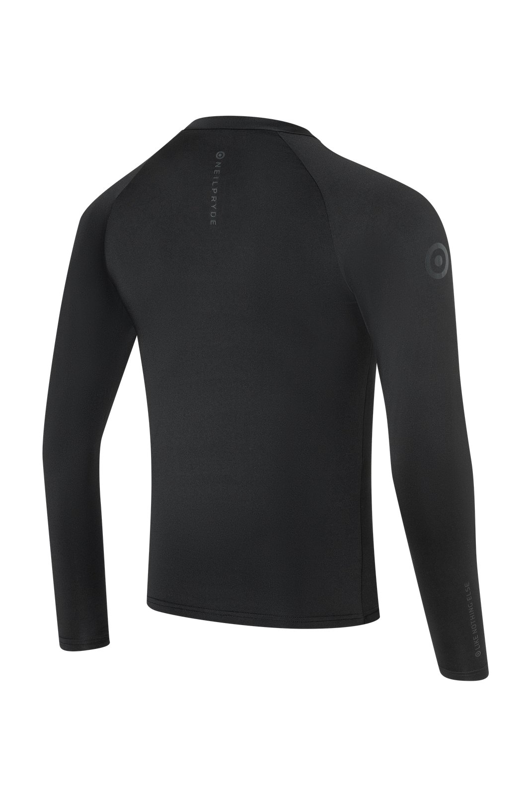 Fekete, hosszú ujjú NeilPryde Rise rashguard technikai póló UV védelemmel