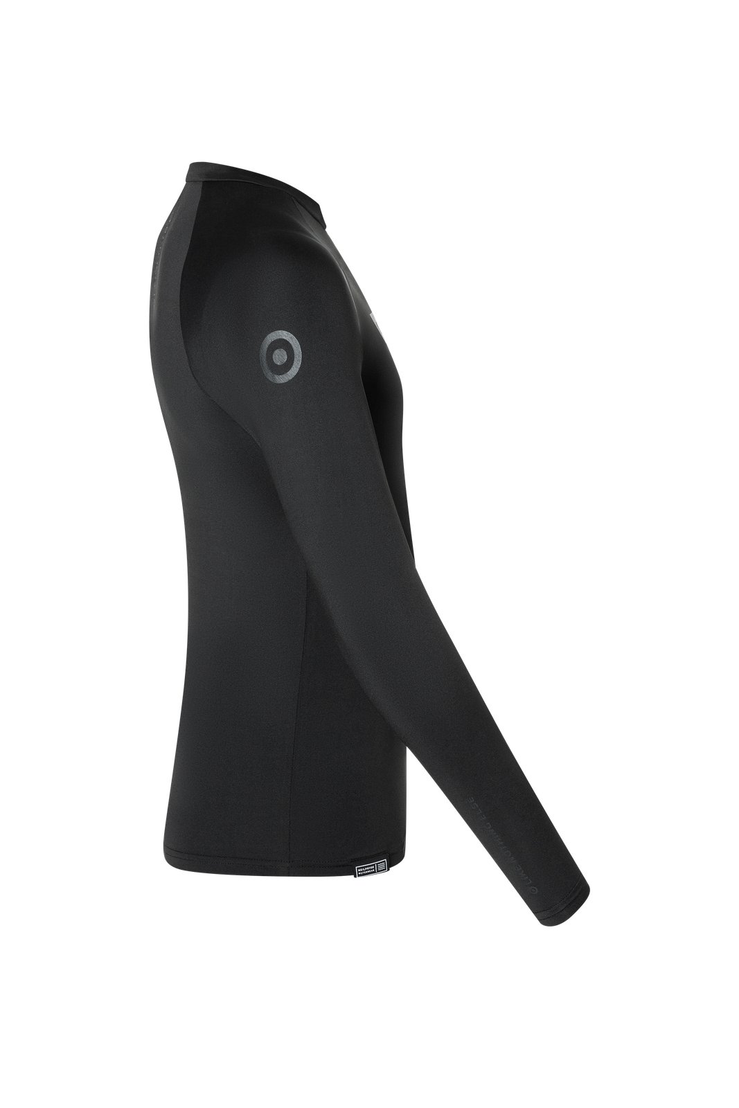 Fekete hosszú ujjú Rise Rashguard 2026 UV-védő technikai póló oldalnézetből