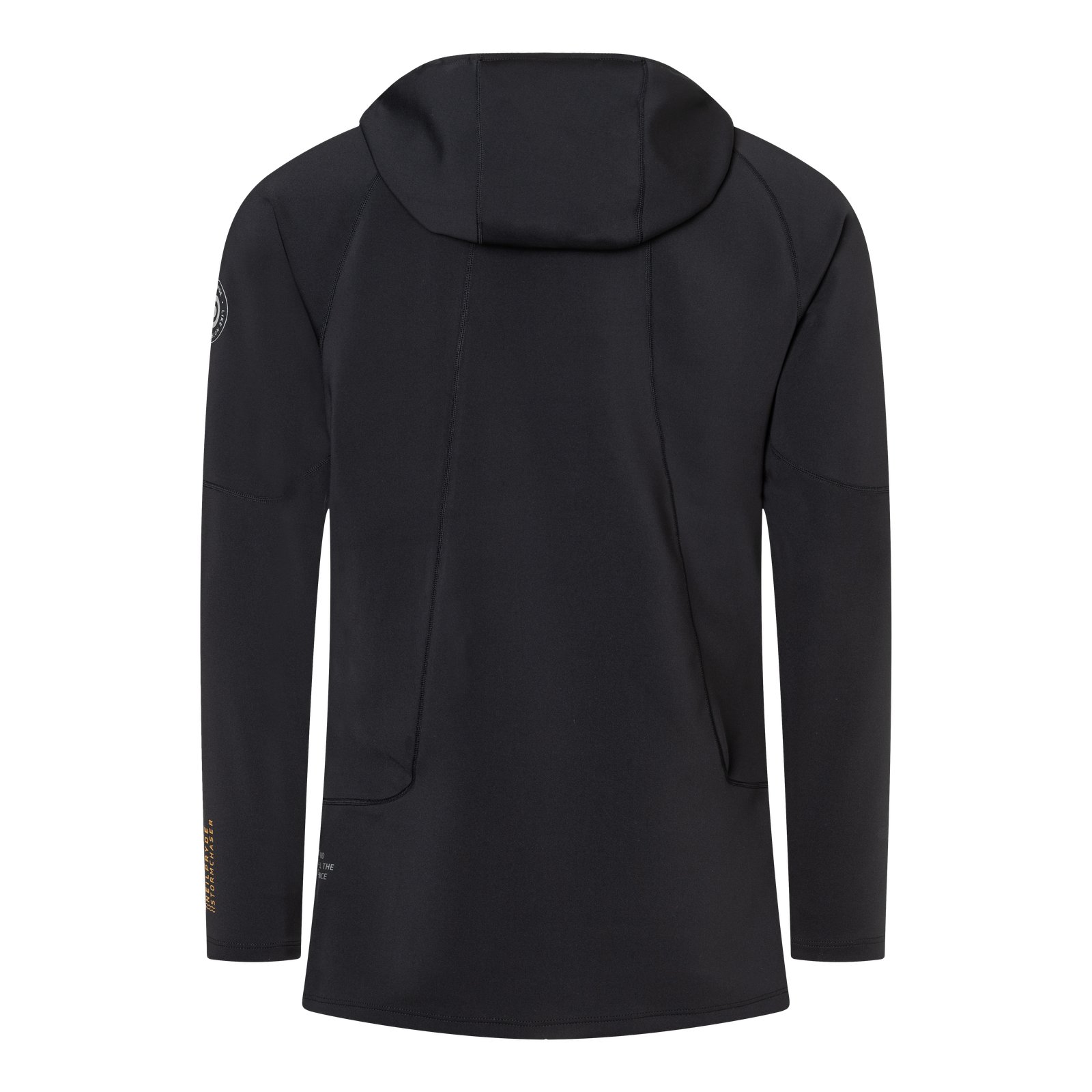 Stormchaser Jacket 2026 fekete színű technikai vízisport dzseki kapucnival, hátulról fotózva