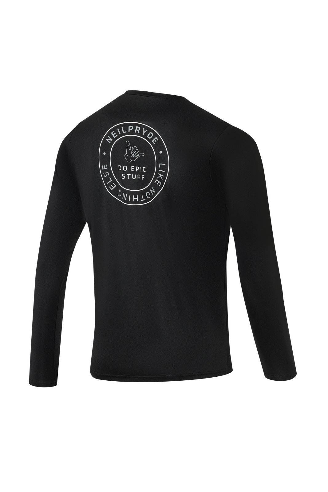 Hosszú ujjú NeilPryde Water Tee 2026 UV-szűrős technikai felső hátulján logózott mintával