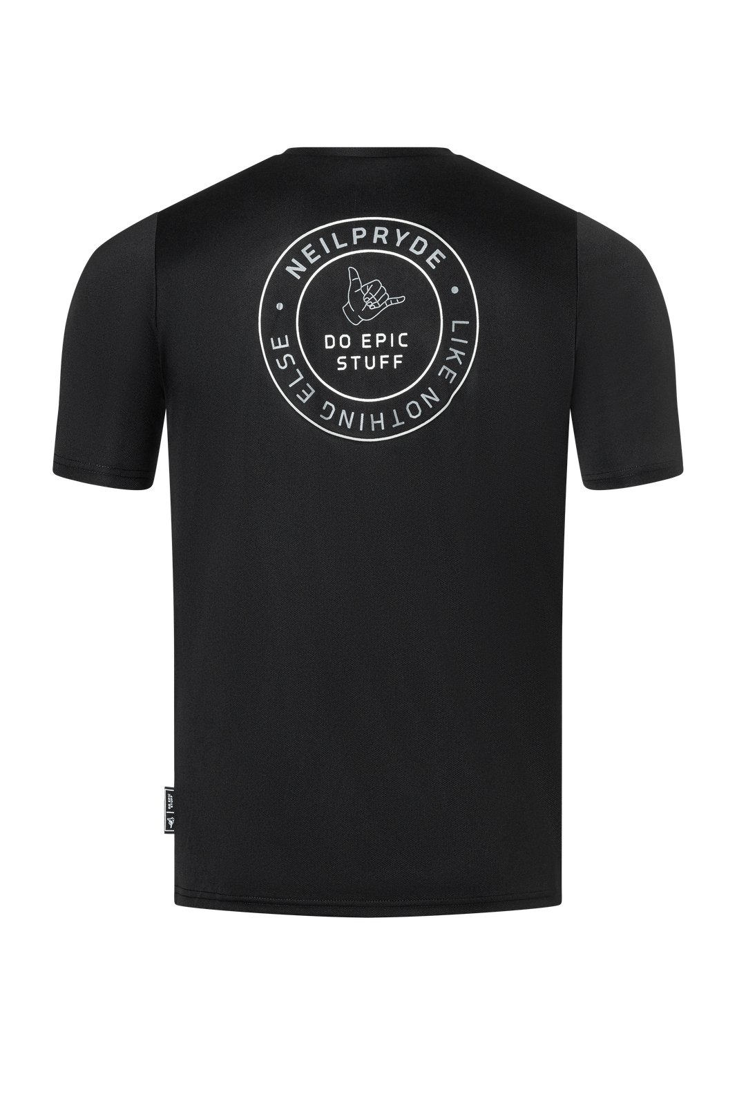 Fekete, rövid ujjú NeilPryde Water Tee napvédő technikai póló hátoldali logóval