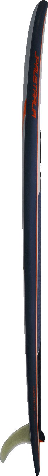 JP-Australia Hybrid 2025 hybrid SUP deszka oldalnézetből, szörfös farokrésszel és szkeggel