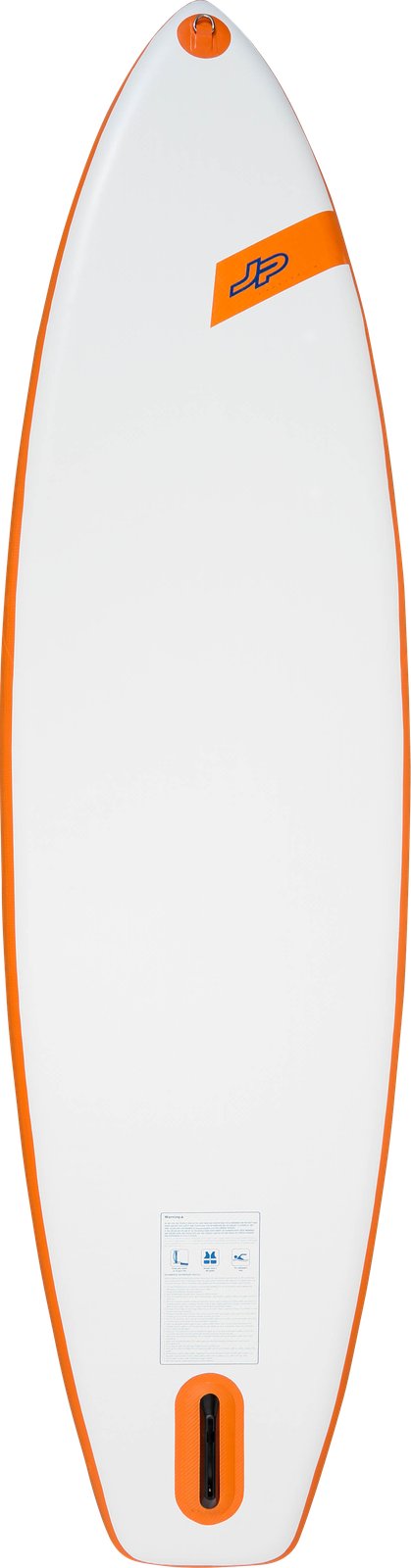 JP AllroundAir LE 2025 felfújható all-round SUP deszka felülnézetből, narancssárga részletekkel