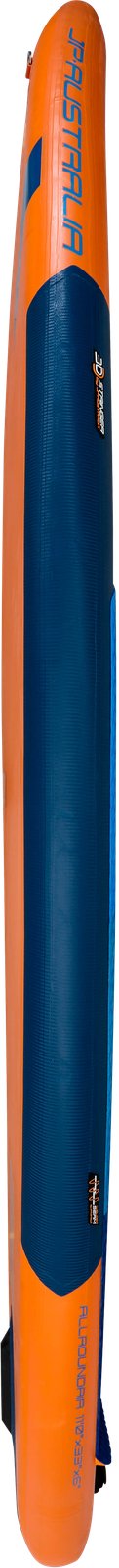 narancssárga és kék JP Australia AllroundAir SE 3DS 2025 felfújható SUP deszka oldalnézetből