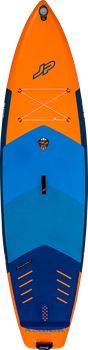 JP Australia AllroundAir SE 3DS 2025 felfújható SUP deszka narancssárga és kék színösszeállításban, csúszásgátló deck paddal és csomagrögzítővel