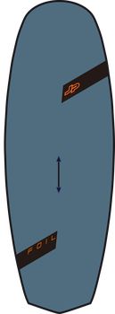 JP Australia Foil Slate 2025 SUP deszka felülnézetből, foil rögzítési pontokkal