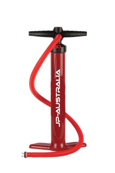 Piros színű JP-Australia 2025-ös modellű felfújható SUP pumpa légtömlővel