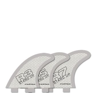 JP Australia RTM technológiás thruster szkegkészlet SUP deszkákhoz, R3, R5 és R7 méretű uszonyokkal