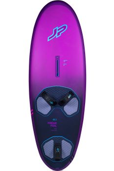 JP FreakFoil 2025 Pro Edition kompakt wingfoil deszka felülnézetből, lábtartó papucsokkal
