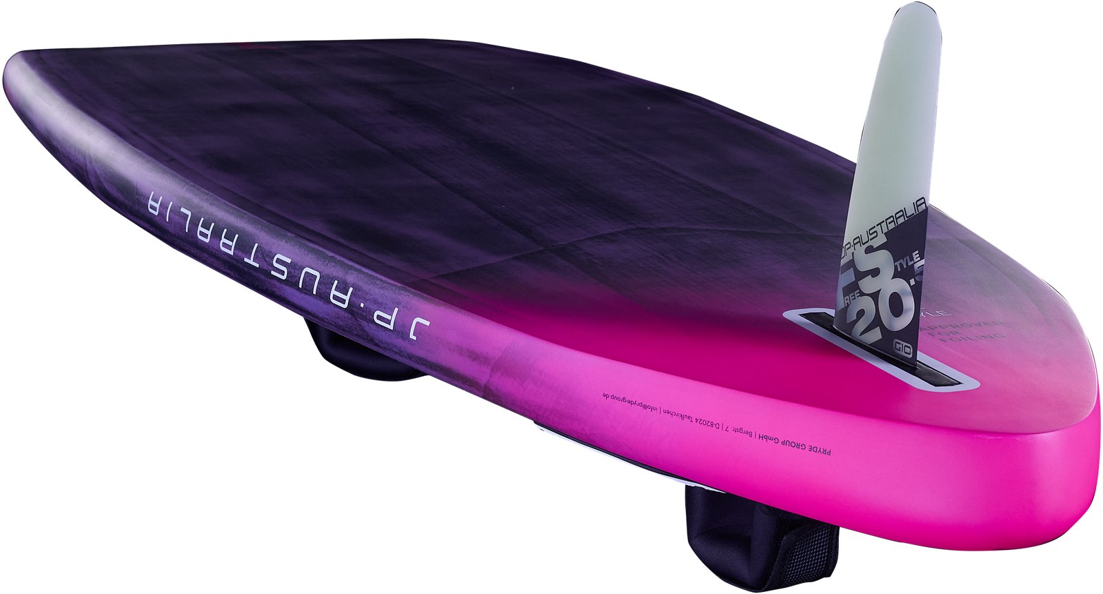 JP-Australia Freestyle 2026 windsurf deszka sötétlila és rózsaszín színátmenetes mintázattal, G10 Powerbox szkeggel