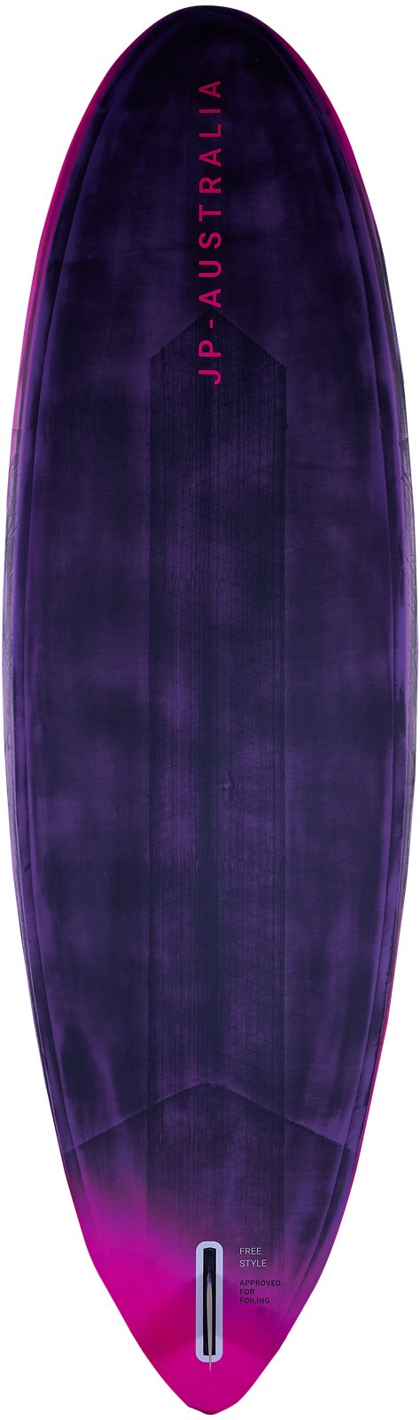 JP Australia Freestyle 2026 windsurf deszka felülnézetből, S-TEC karbon konstrukcióval és foil-ready dobozzal