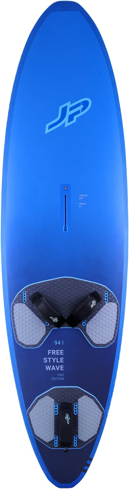 JP Freestyle Wave 2025 Pro Edition windsurf deszka felülnézetből, kék színben