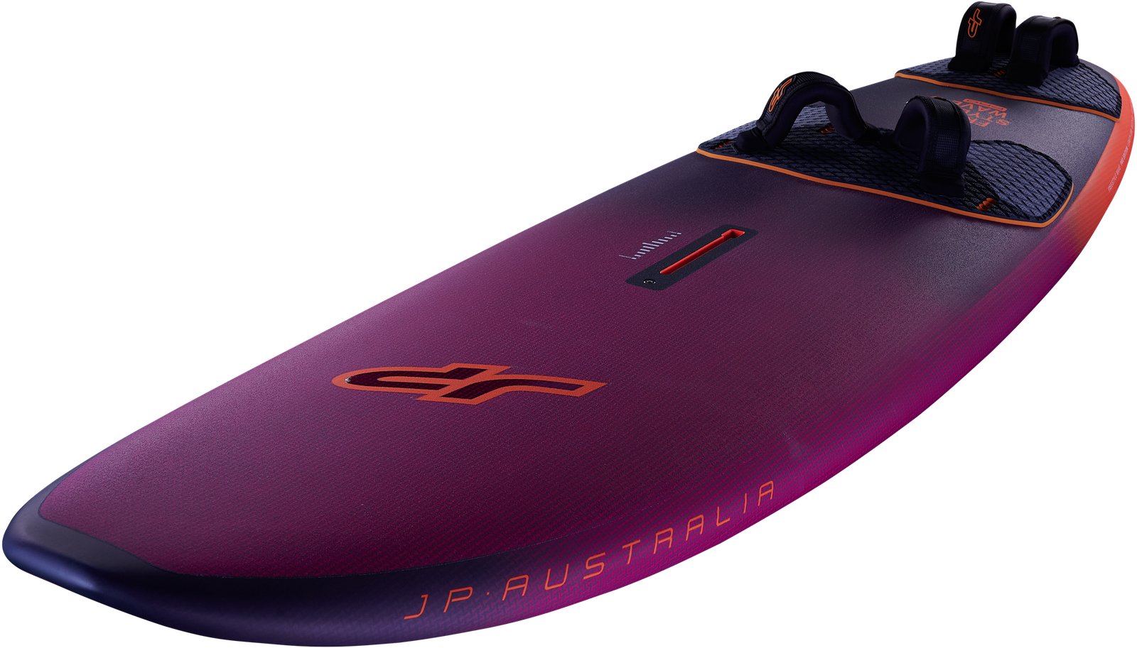JP-Australia Freestyle Wave 2026 windsurf deszka lila színátmenetes fedélzettel és lábtartókkal