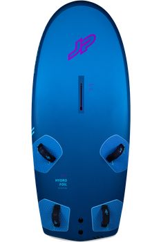 JP HydroFoil 2025 windsurf deszka felülnézetből, foil box rögzítéssel és lábtartó papucsokkal