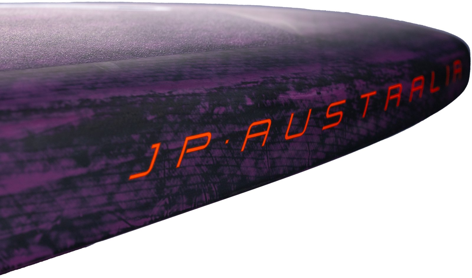 JP-Australia HydroFoil Slalom 2026 szörfdeszka részlet narancssárga márkajelzéssel és karbon textúrával