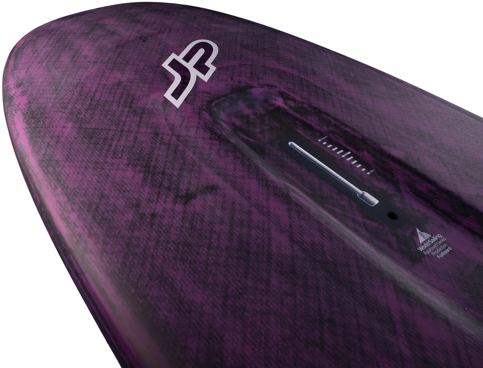 JP HydroFoil Slalom 2026 versenyszörf deszka áramvonalas deck kialakítással és vitorlapozíció skálával