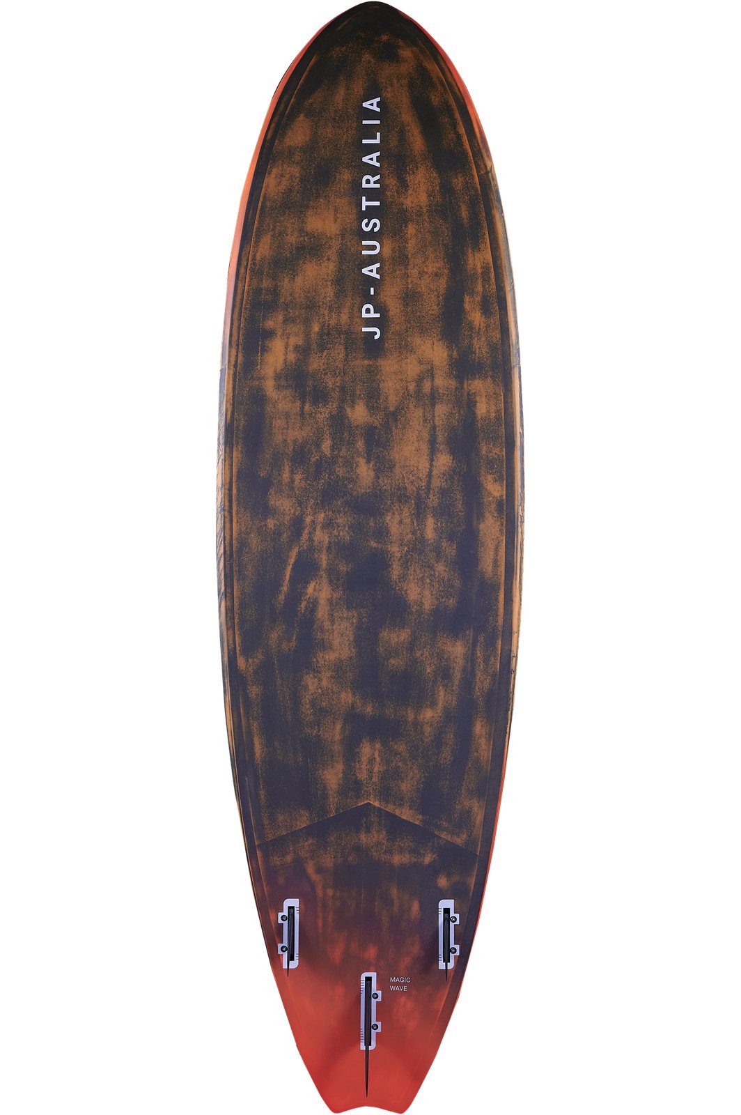 JP-Australia Magic Wave 2026 S-TEC technológiás wave windsurf deszka alulnézetben, thruster szkega kiosztással