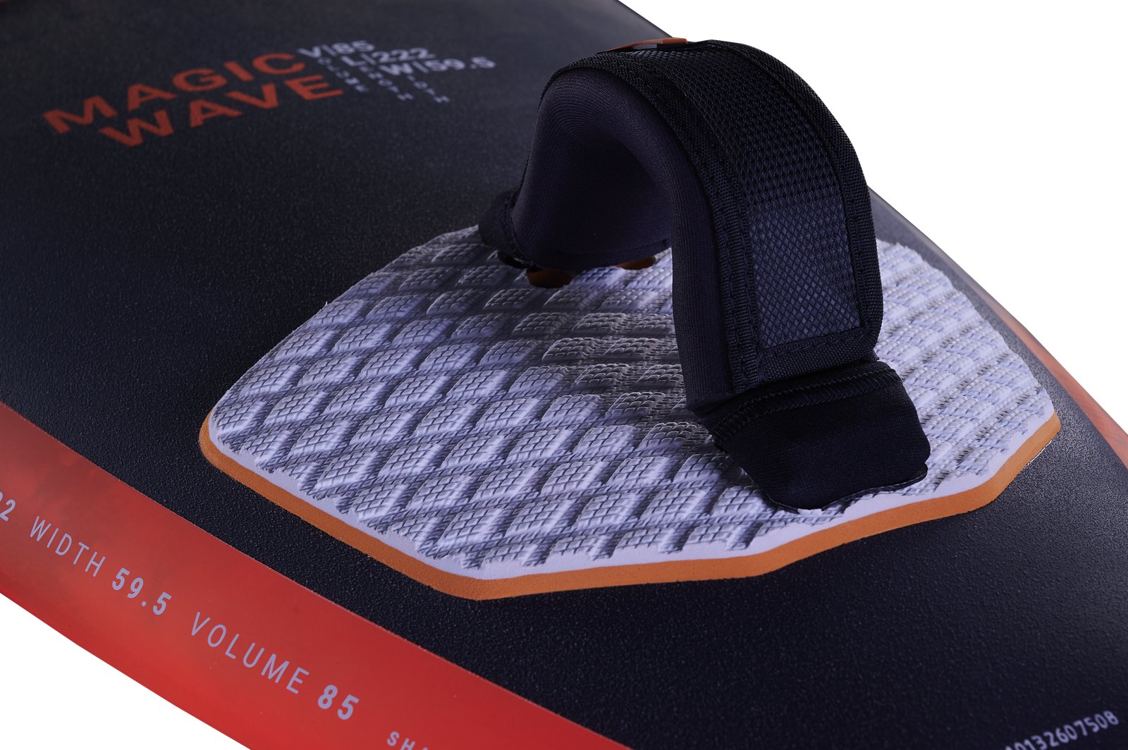 JP Magic Wave 2026 S-TEC windsurf deszka részletgazdag fedélzete lábpánttal és technikai adatokkal